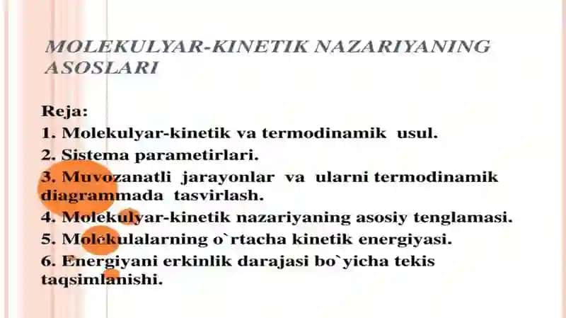 Molekulyar kinetik nazariya 2