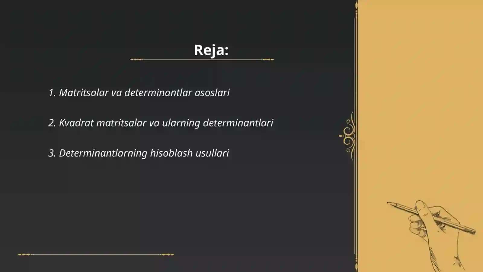 Matritsalar. Determinantlar 2