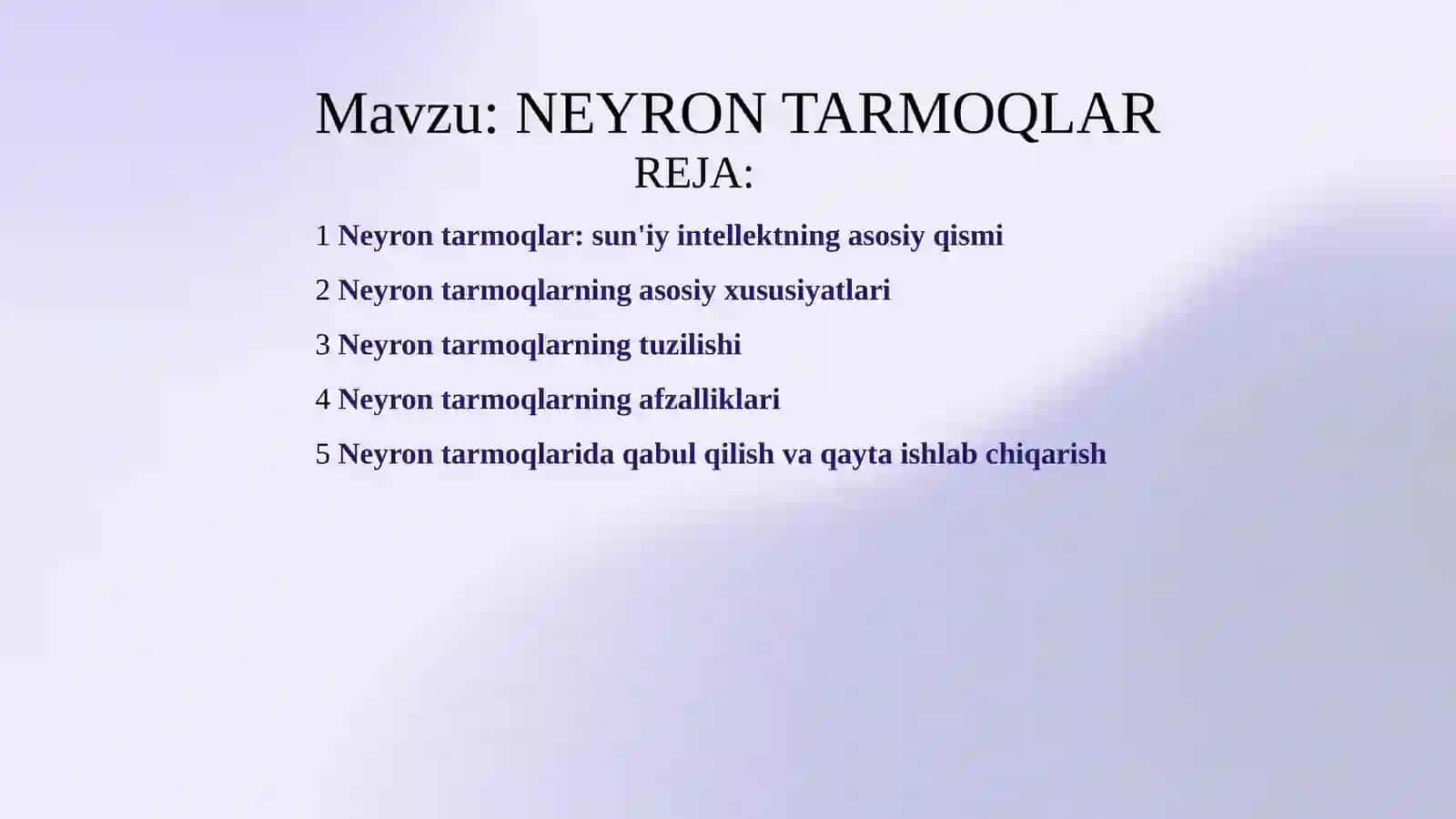 Neyron Tarmoqlar: Sun'iy Intellektning Asosiy Qismi 2