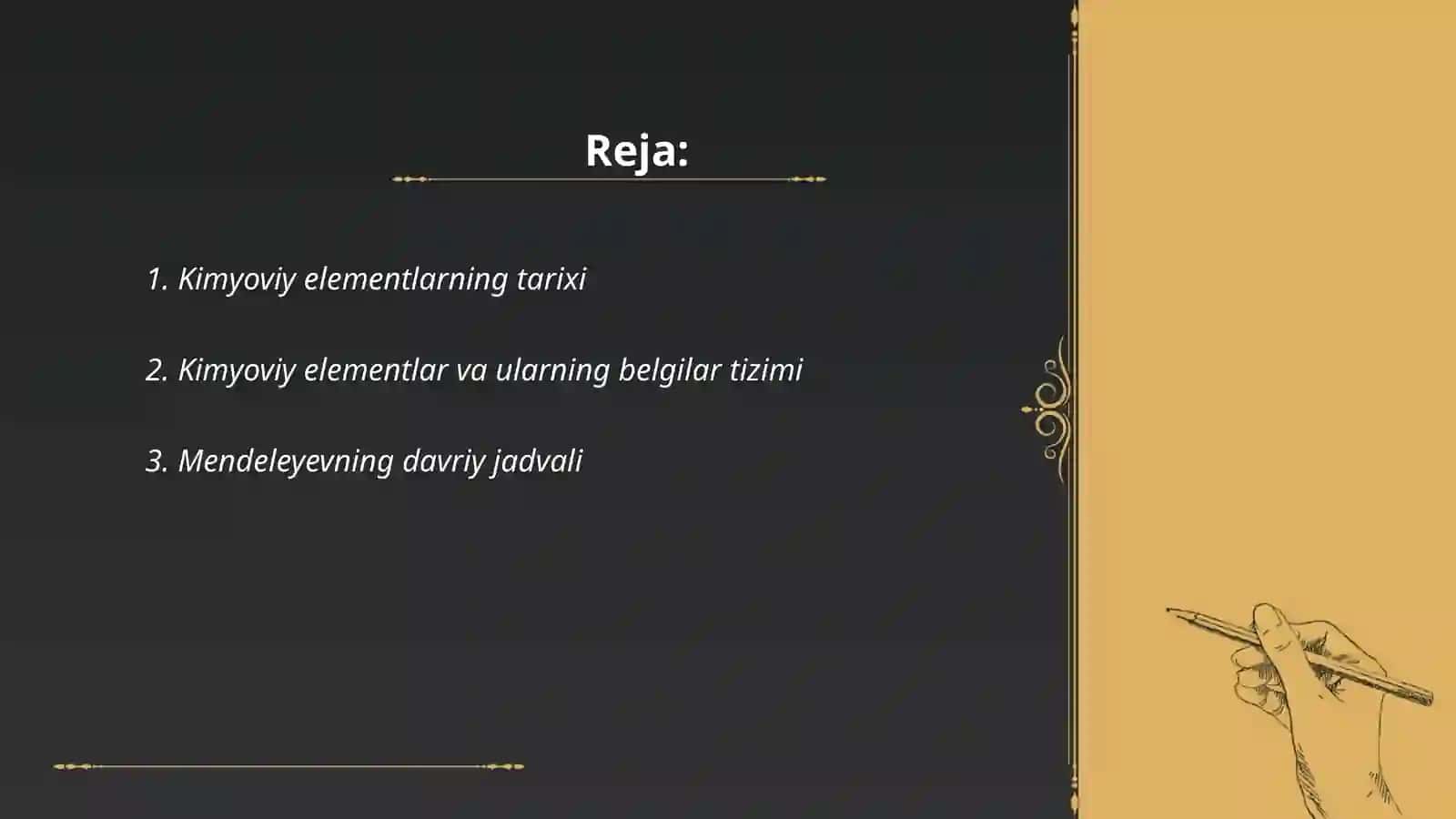 Kimyoviy elementlarning tarixi 2