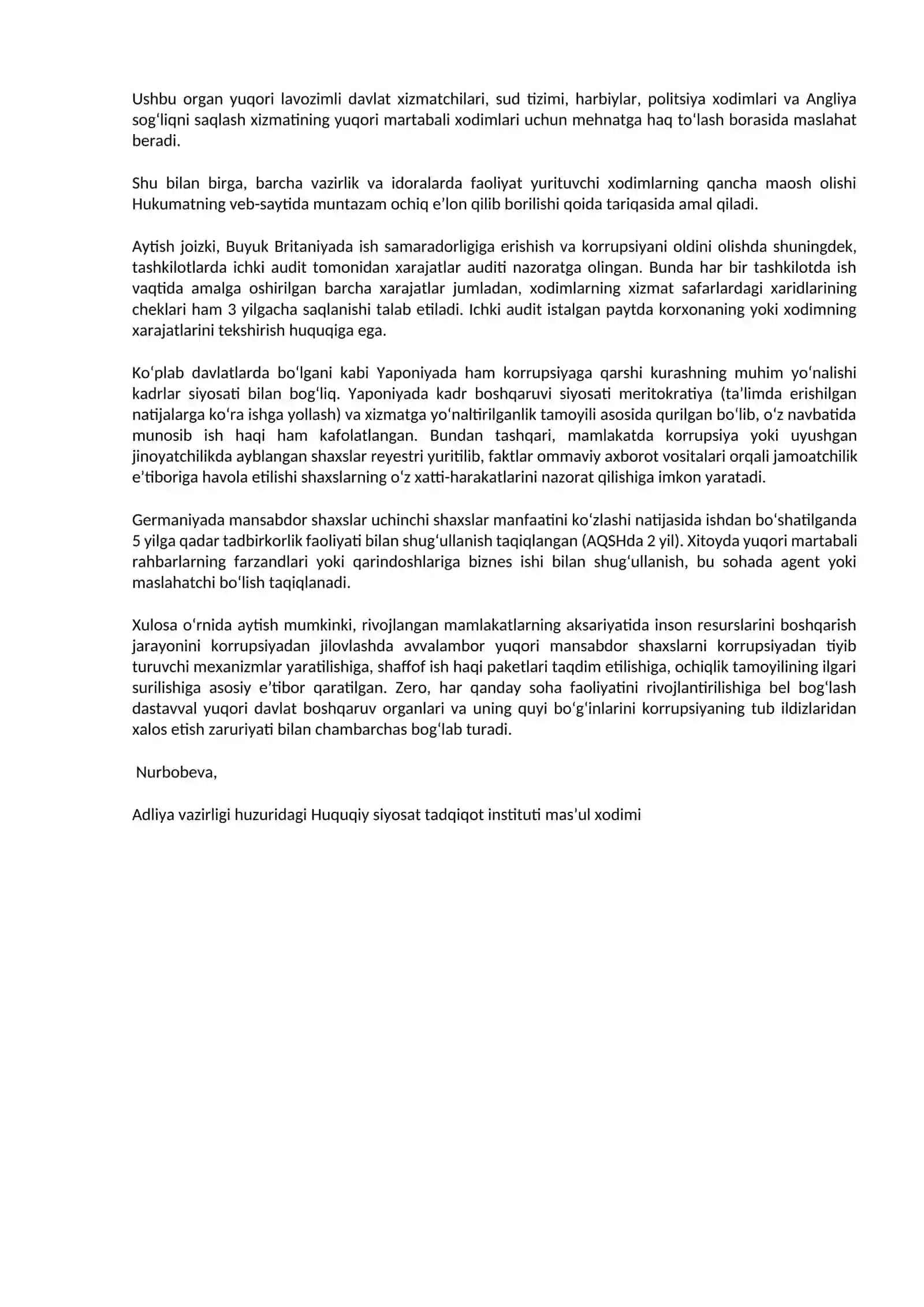 Korrupsiyaga qarshi kurashishda yetakchi davlatlarning tajribasi qanday? 2