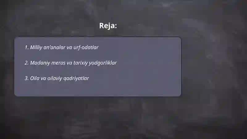Milliy an'analar va urf-odatlar 2