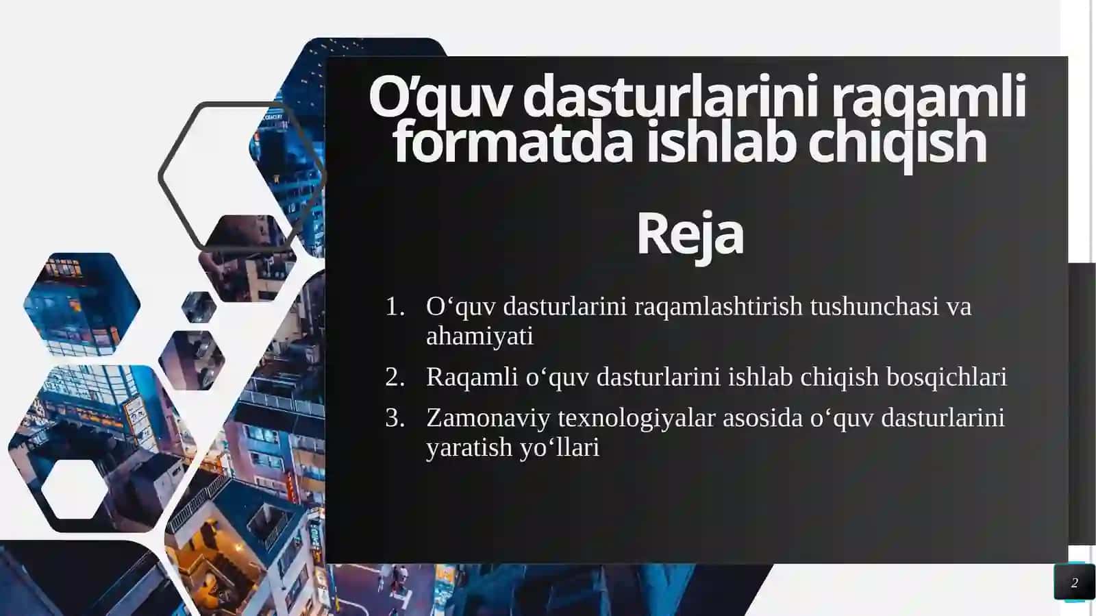 O’quv dasturlarini raqamli formatda ishlab chiqish 2