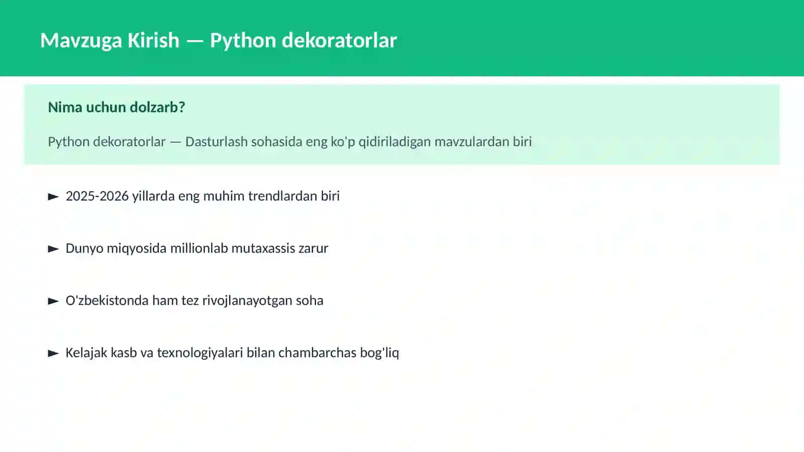 Python dekoratorlar 2