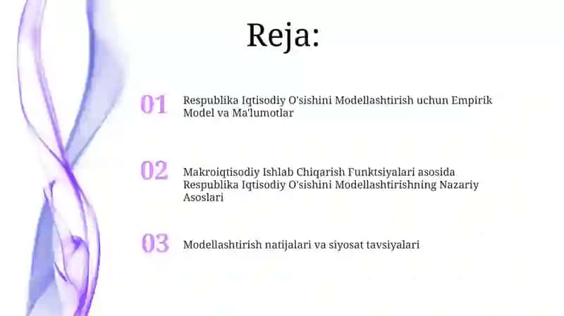 Respublika Iqtisodiy O'sishini Modellashtirish uchun Empirik Model va Ma'lumotlar 2