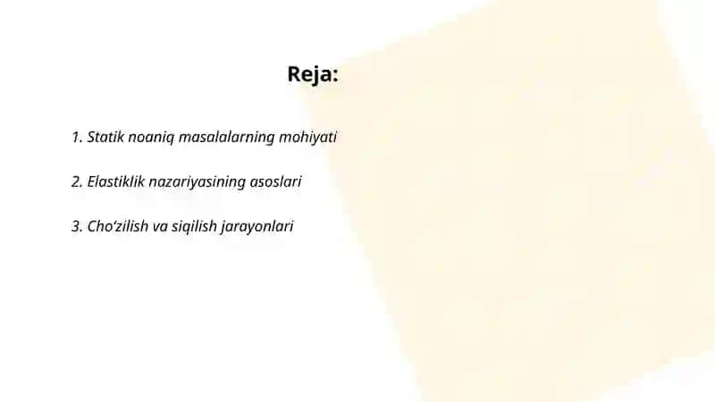 Cho‘zilish va siqilishda statik noaniq masalalar. Sterjenlarni mustahkamlikka hisoblash 2