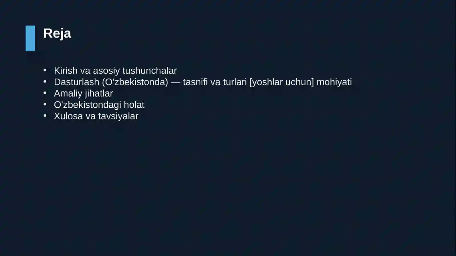Dasturlash (O'zbekistonda) — tasnifi va turlari [yoshlar uchun] 2