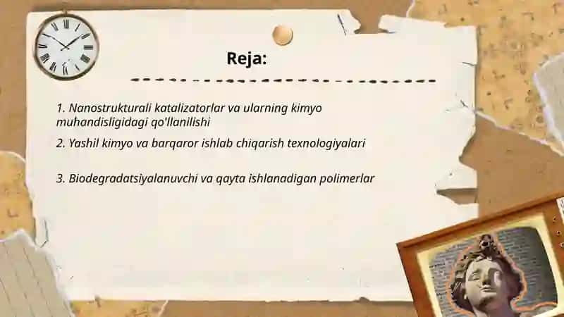 Innovatsion kimyo muhandisligi:istiqbolli yoʻnalishlar va yangi materiallar 2