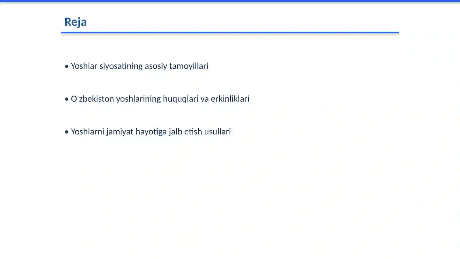 O'zbekistonning yoshlarga oid davlat siyosati: "Yoshlar siyosati"konsepsiyasi 2