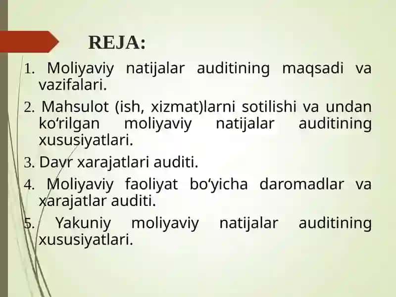 Moliyaviy Natijalar Audit 2