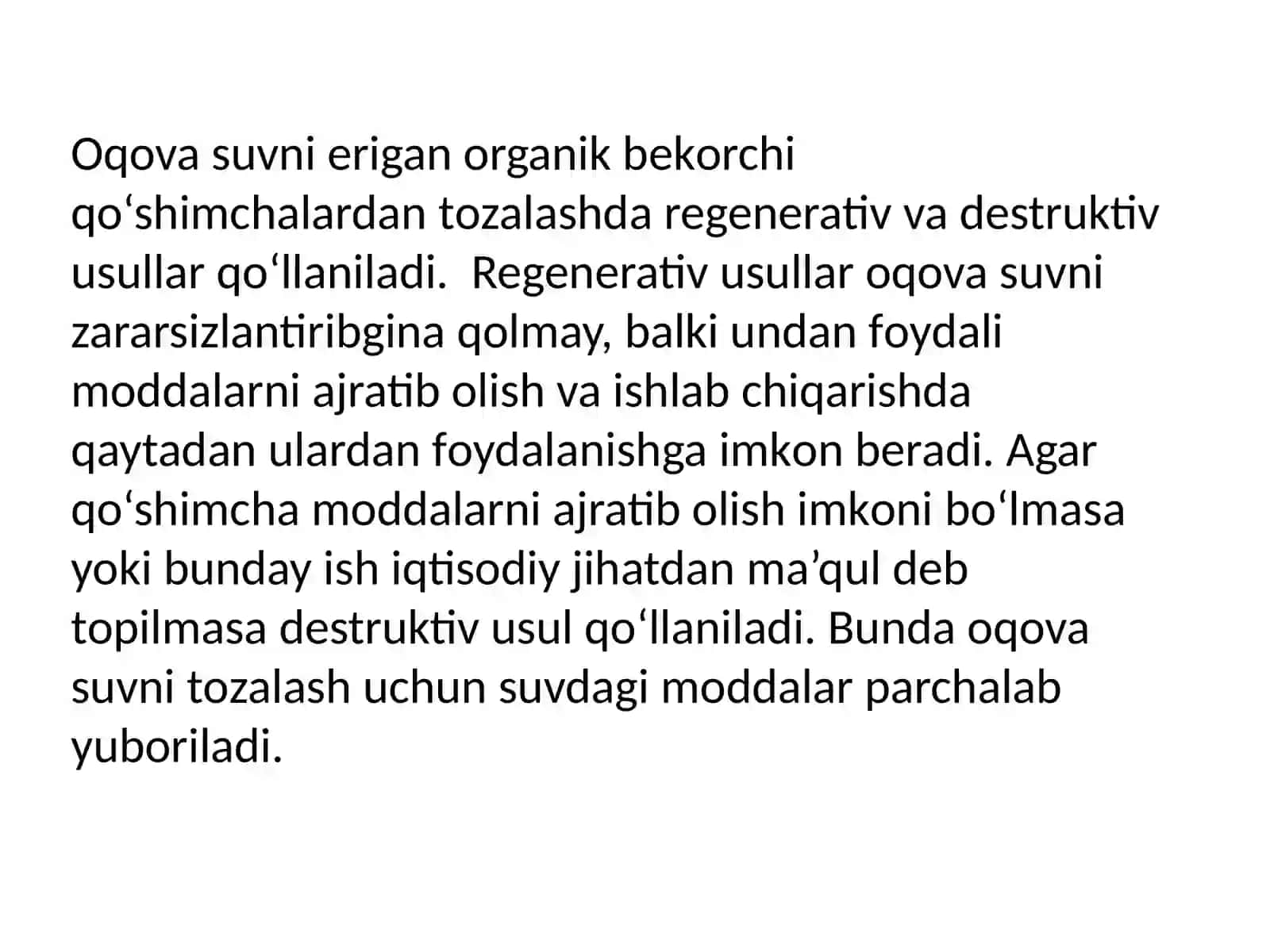 Oqova suvni tozalash 2