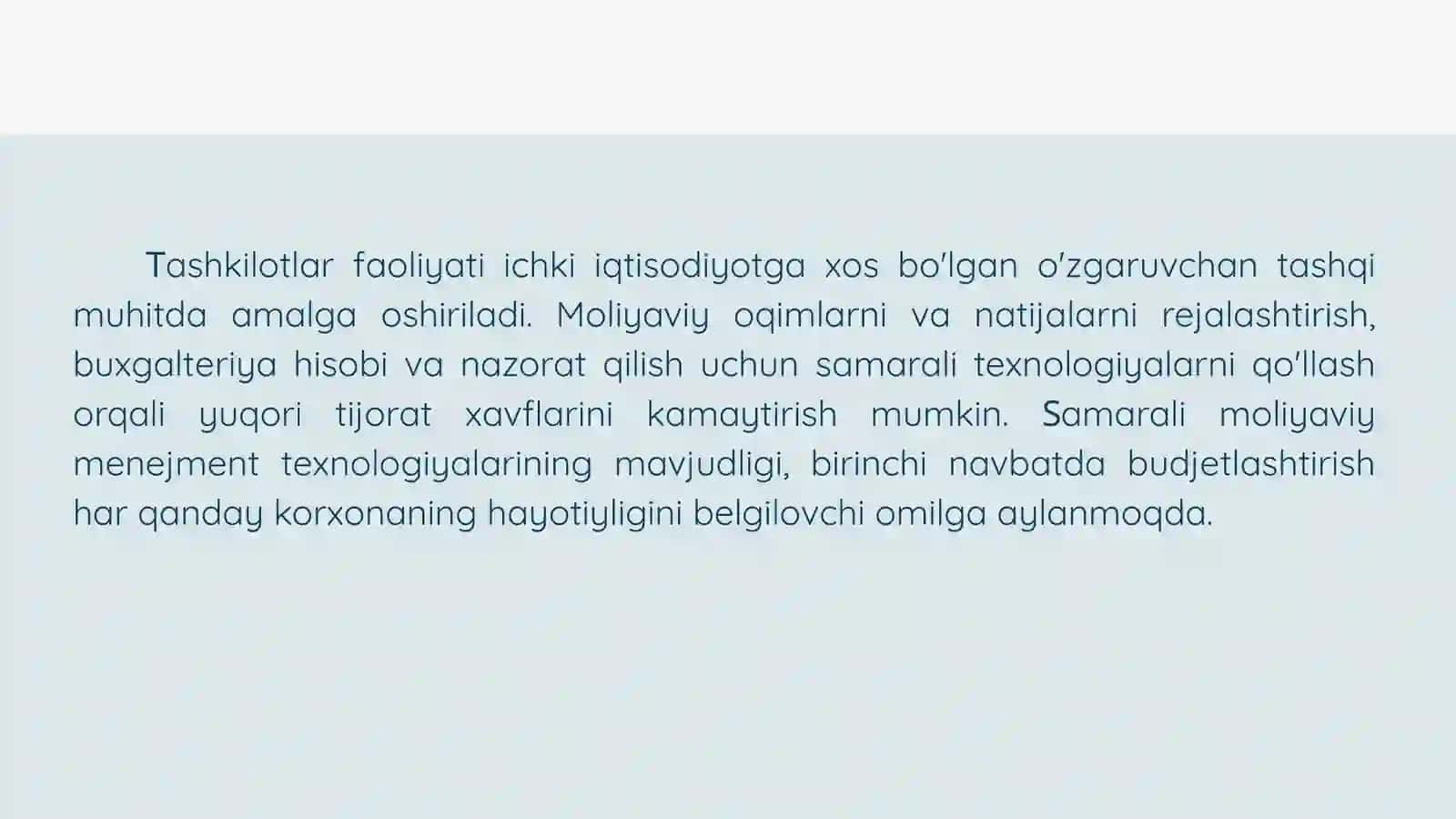 DAVLAT BUDJETIDAN BOSHQARUV XARAJATLARINI MOLIYALASHTIRISHNING USLUBIY JIHATLARI 2