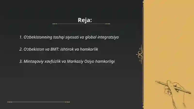 Oʻzbekiston va Jahon Hamjamiyati 2