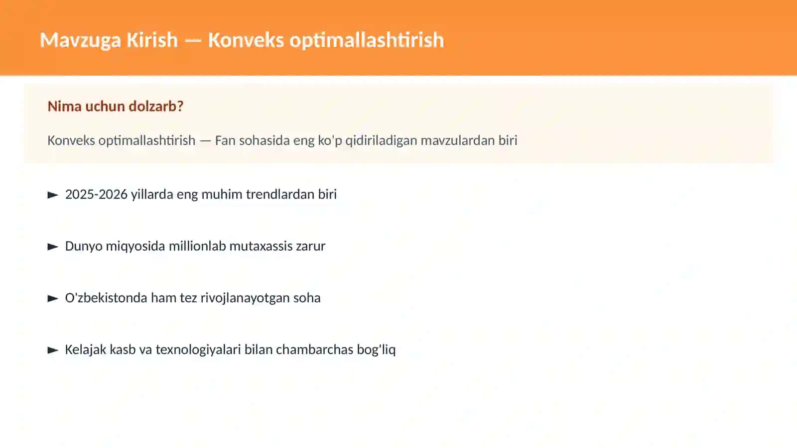 Konveks optimallashtirish 2
