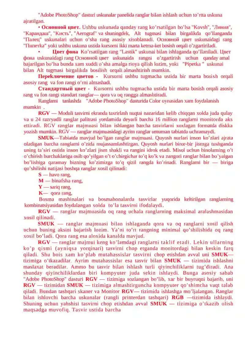 Ranglarni Tanlash va Tahrirlash 2