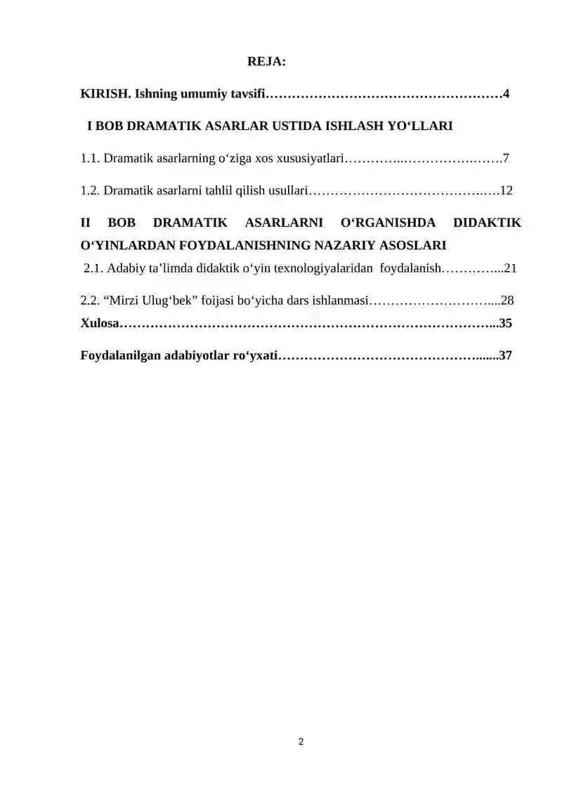 Dramatik asarlar bilan ishlashda ta'limiy o'yinlardan foydalanish 2
