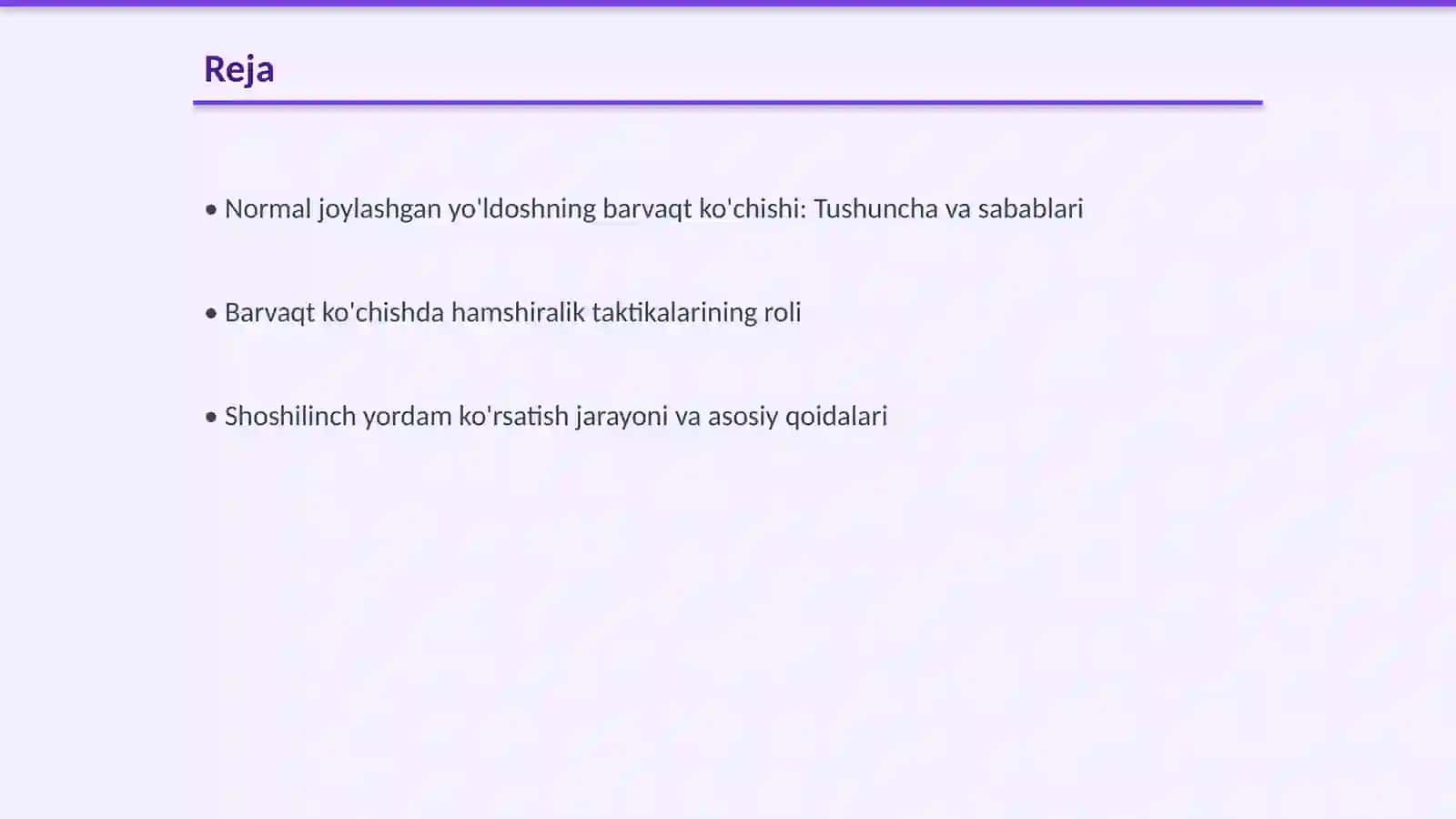 Normal joylashgan yo'ldoshning barvaqt ko'chishida hamshiralik taktikasi va shoshilinch yordam 2
