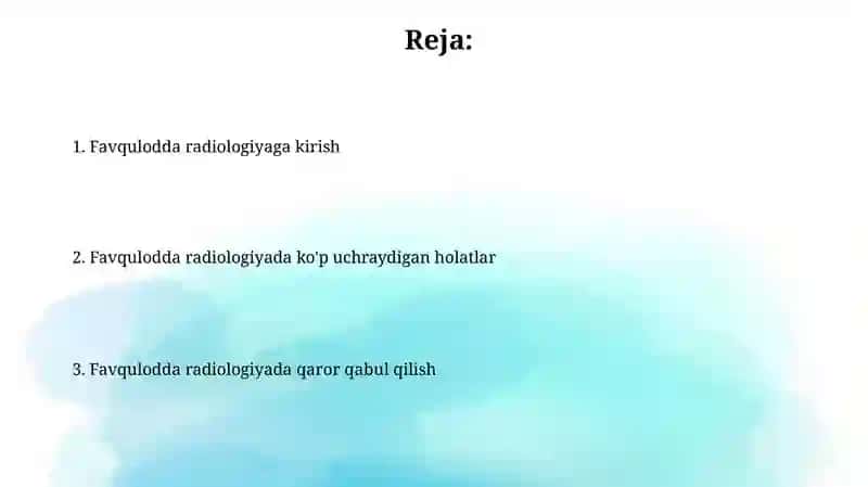 Favqulodda radiologiyaga kirish 2