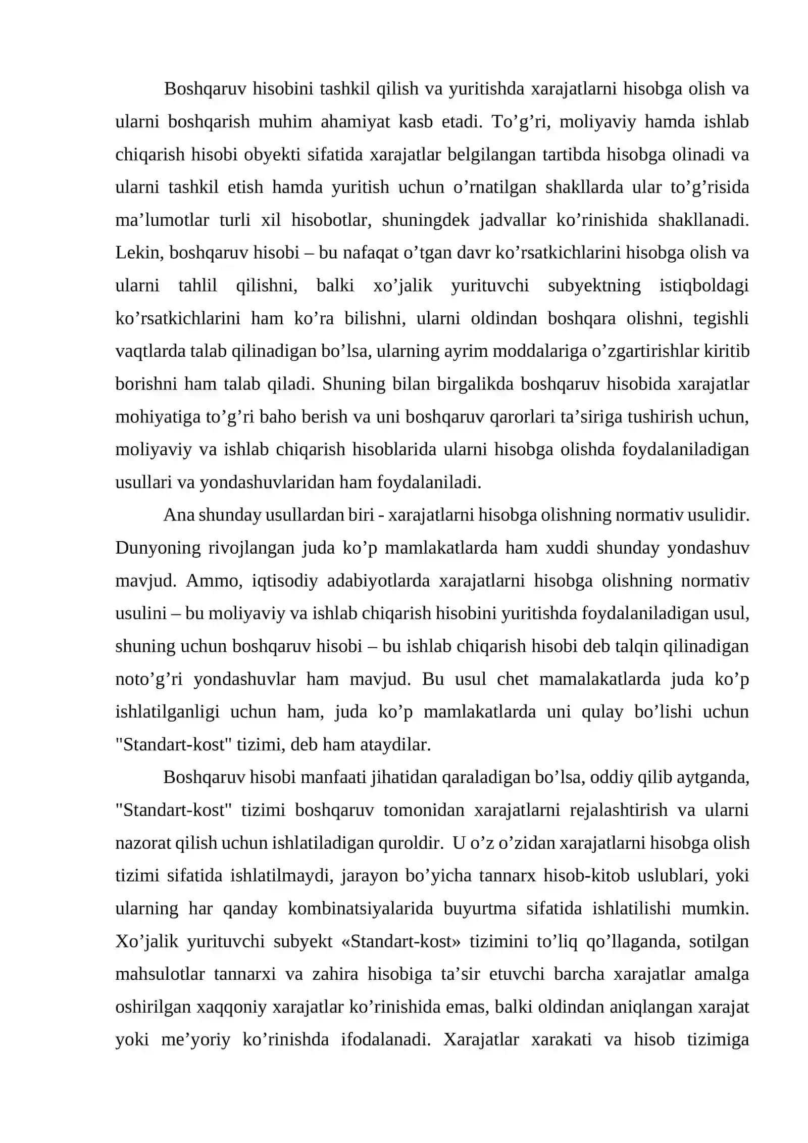 Me’yoriy (normativ) xarajatlar hisobi va «standart-kost» tizimi 2