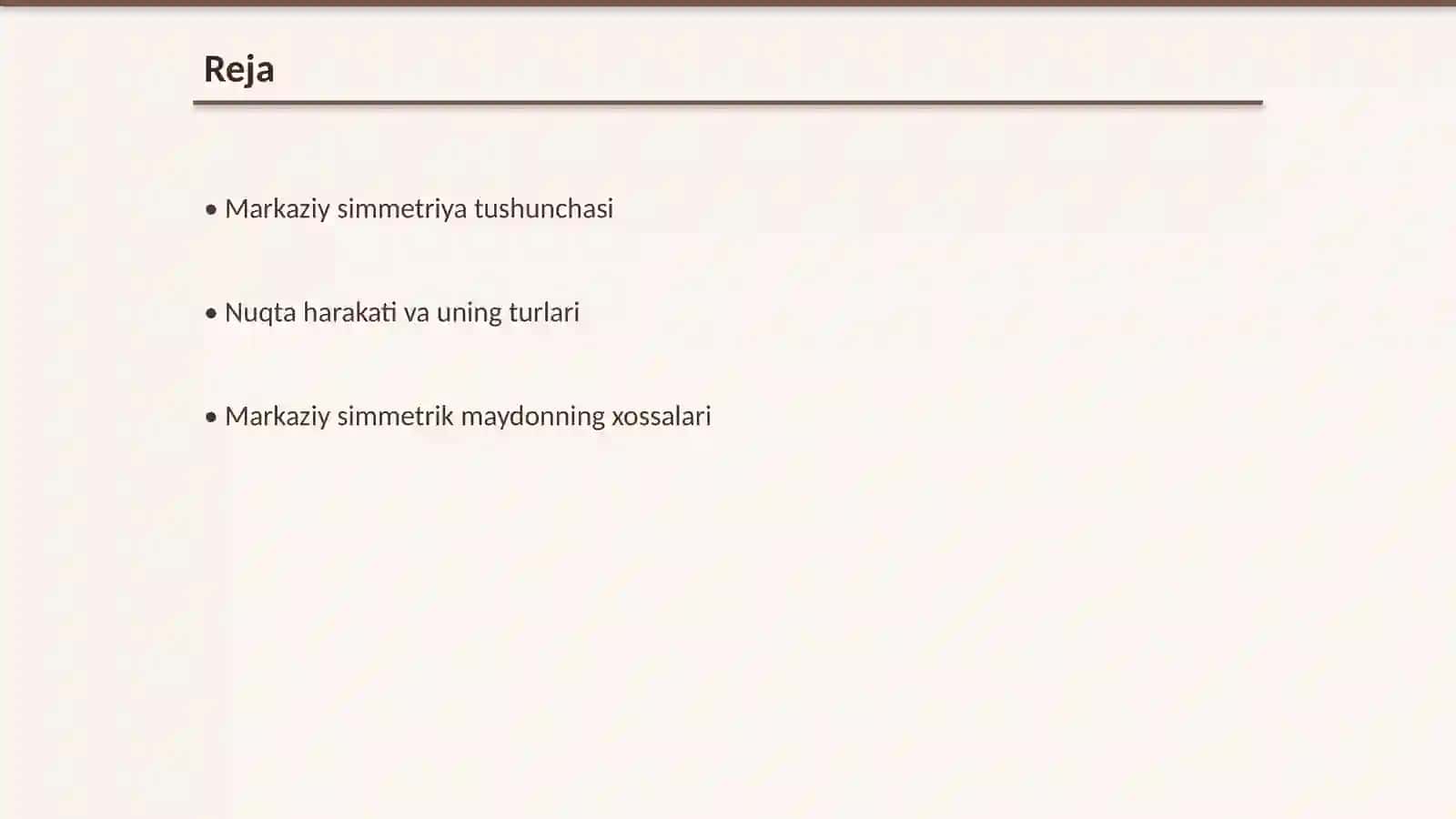 Markaziy simmetrik maydonda nuqta harakat 2