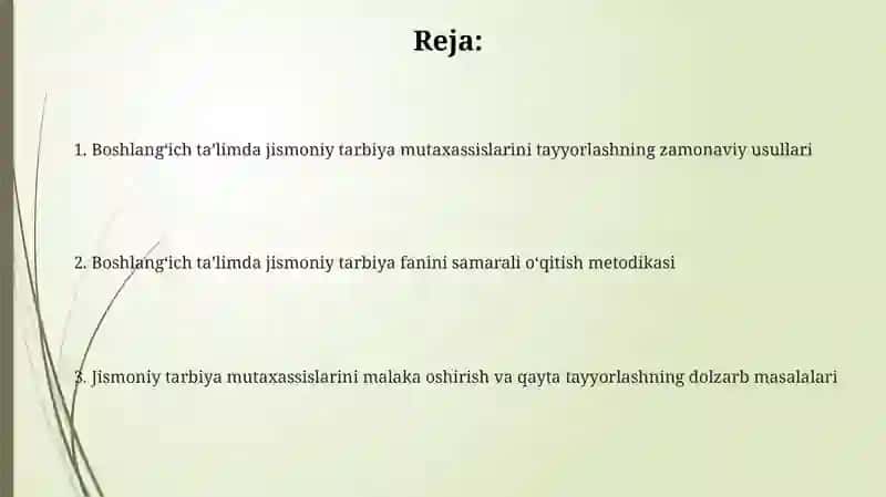 Boshlanĝich ta'limda jismoniy tarbiya mutaxassislarining kasbiy tayyorgaligi 2