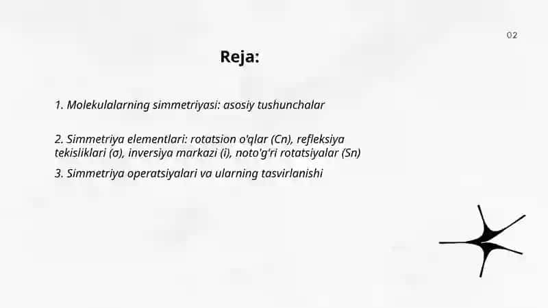 Molekulalarning simmetriyasi 2