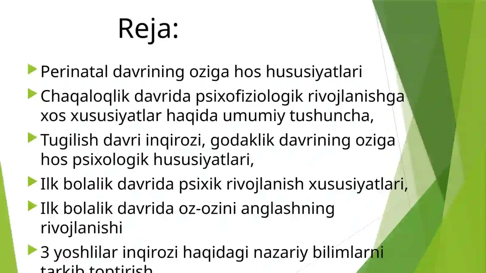 Ontogenezning ilk bosqichlarida psixik rivojlanish xususiyatlar 2