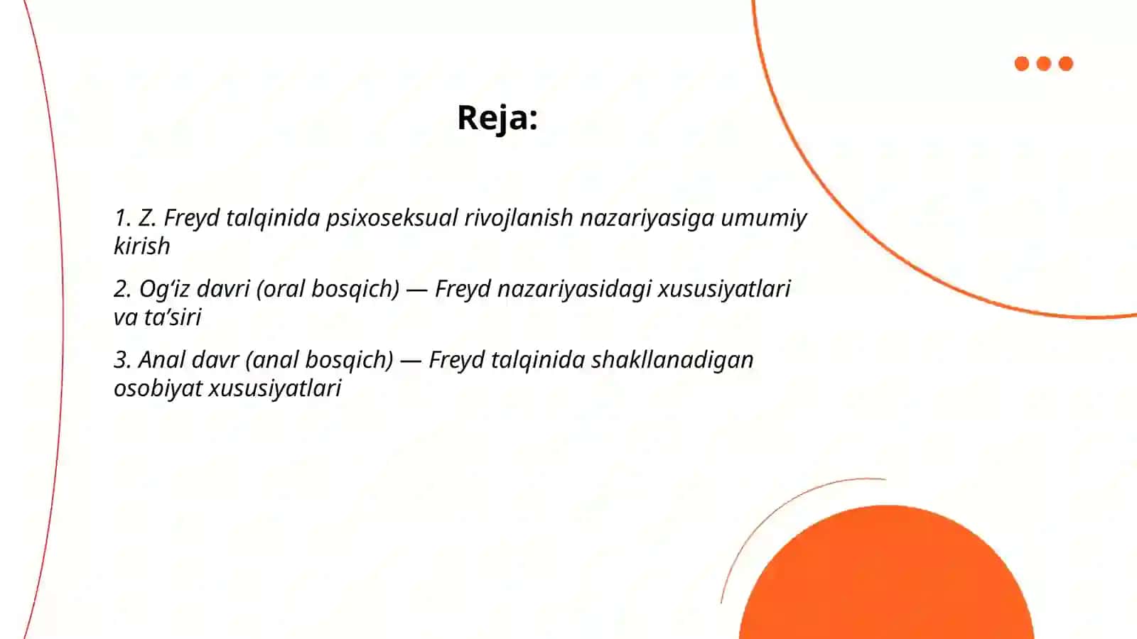 Yosh davrlarni tabaqalashtirish. Z. Freyd talqinida 2