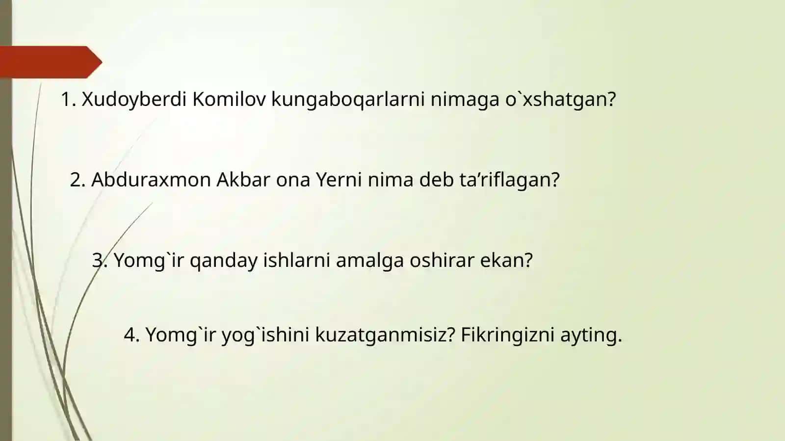 “Mo`yqalam mo`jizasi” mavzusiga taqdimoti 2