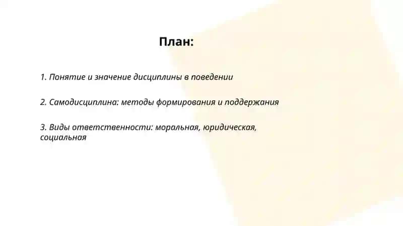 Поведения дисциплина и ответственность 2