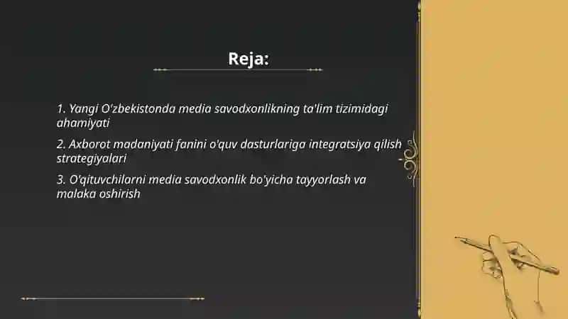 Media savodxonlik va axborot madaniyati fanini o'rgatish 2