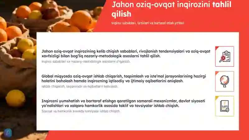 Jahon oziq-ovqat inqirozi va uni hal etish yo‘llari   i 2