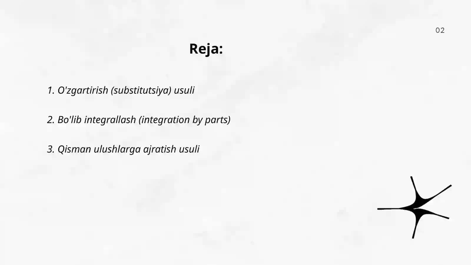 Integrallash usullari 2