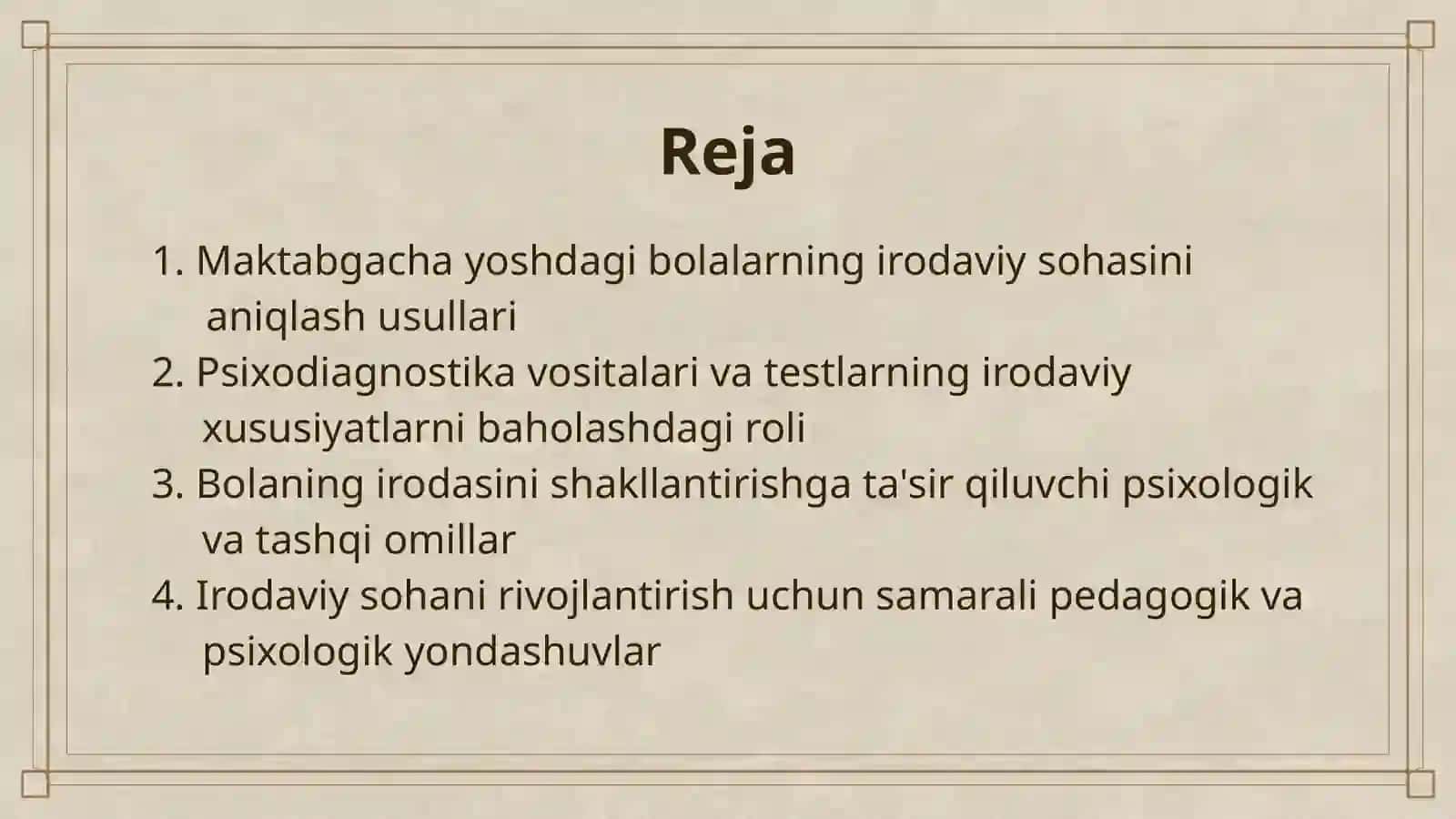 MAKTABGACHA TARBIYA DAVRIDA BOLANING IRODAVIY SOHASINING PSIXODIAGNOSTIKASI 2