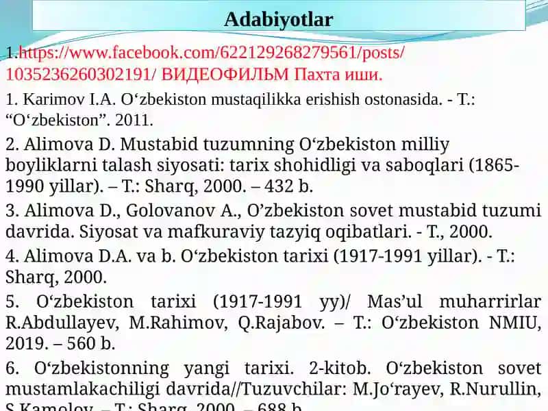 О‘ZBEKISTONNING MUSTAQILLIKKA ERISHISHI ARAFASIDAGI IJTIMOIY-SIYOSIY VA IQTISODIY AHVOLI 2