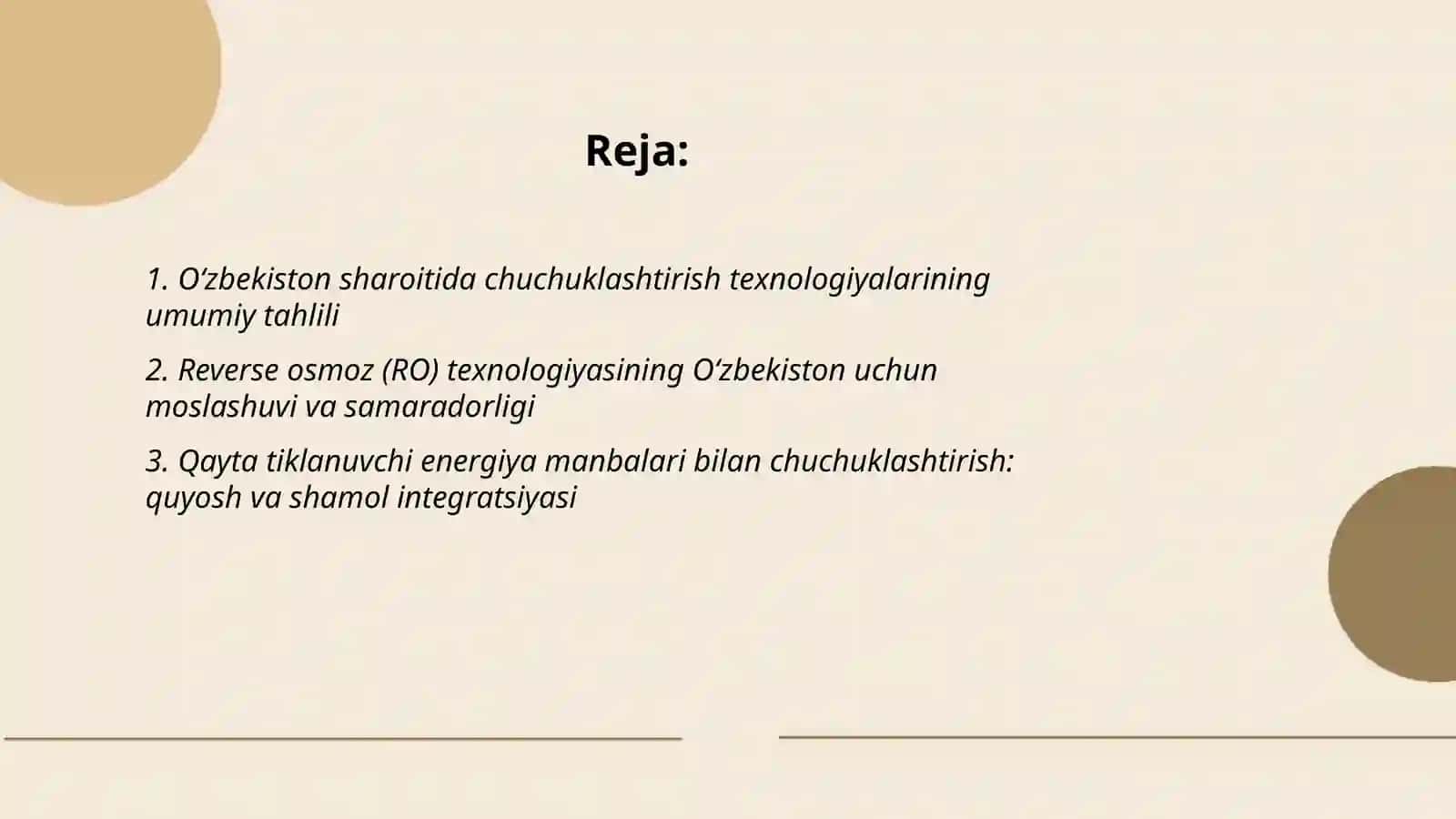 Oʻzbekiston sharoitida suvni chuchuklashtirish gʻoyas 2
