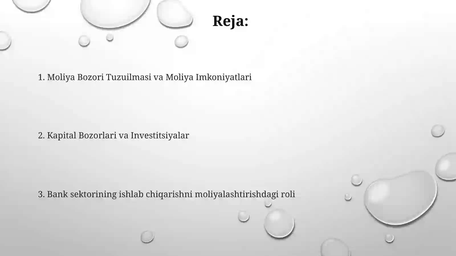 Moliya Bozorining Roli 2