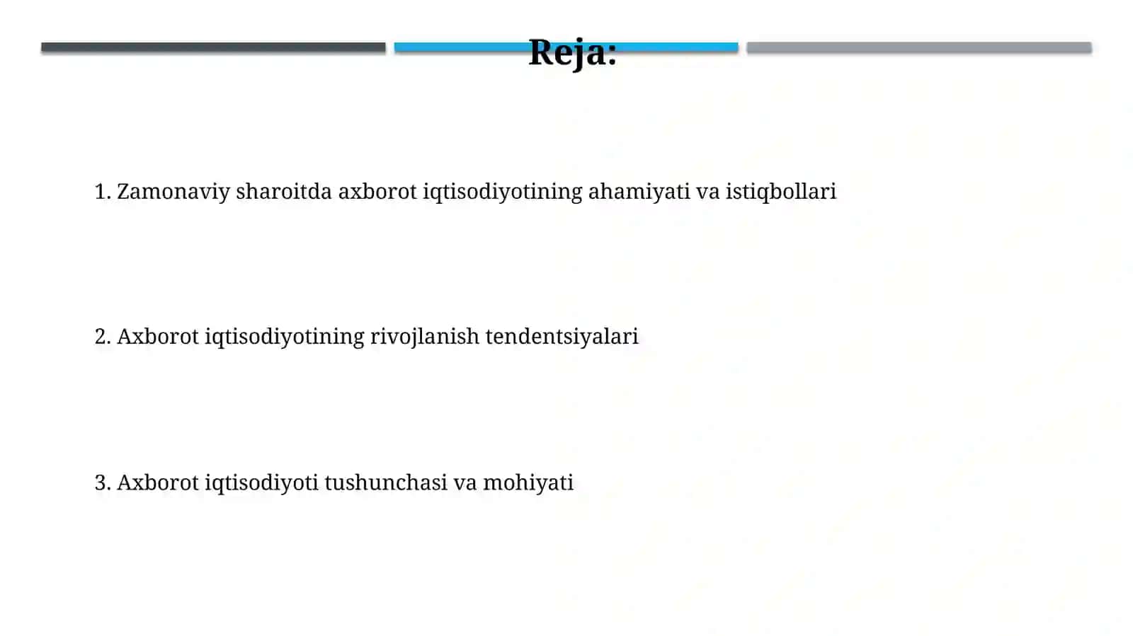 Axborot iqtisodiyoti va uning rivojlanishtendentsiyalari 2