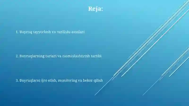 Buyuruq(tayyorlash) 2