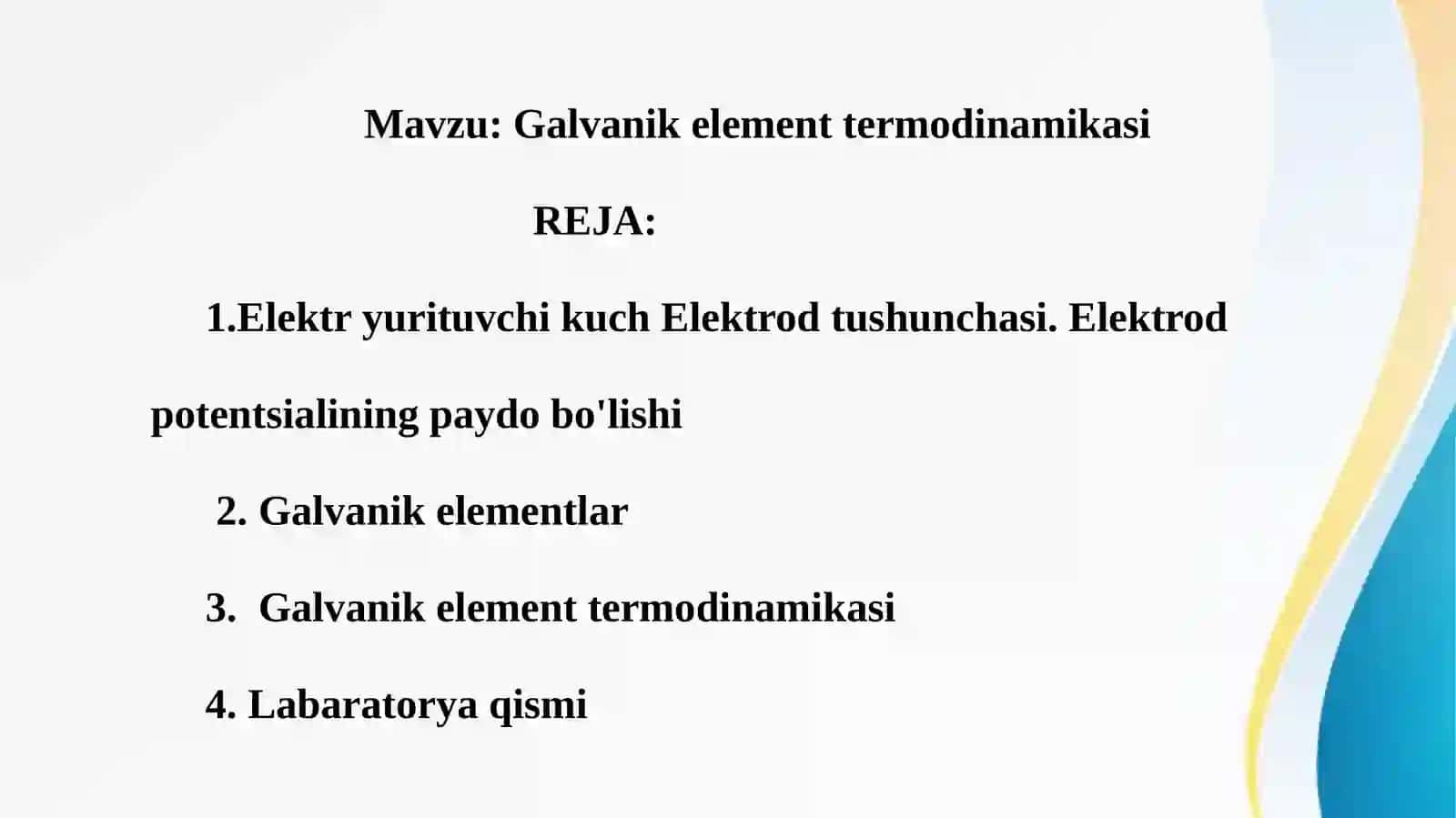 Galvanik element termodinamikasi 2