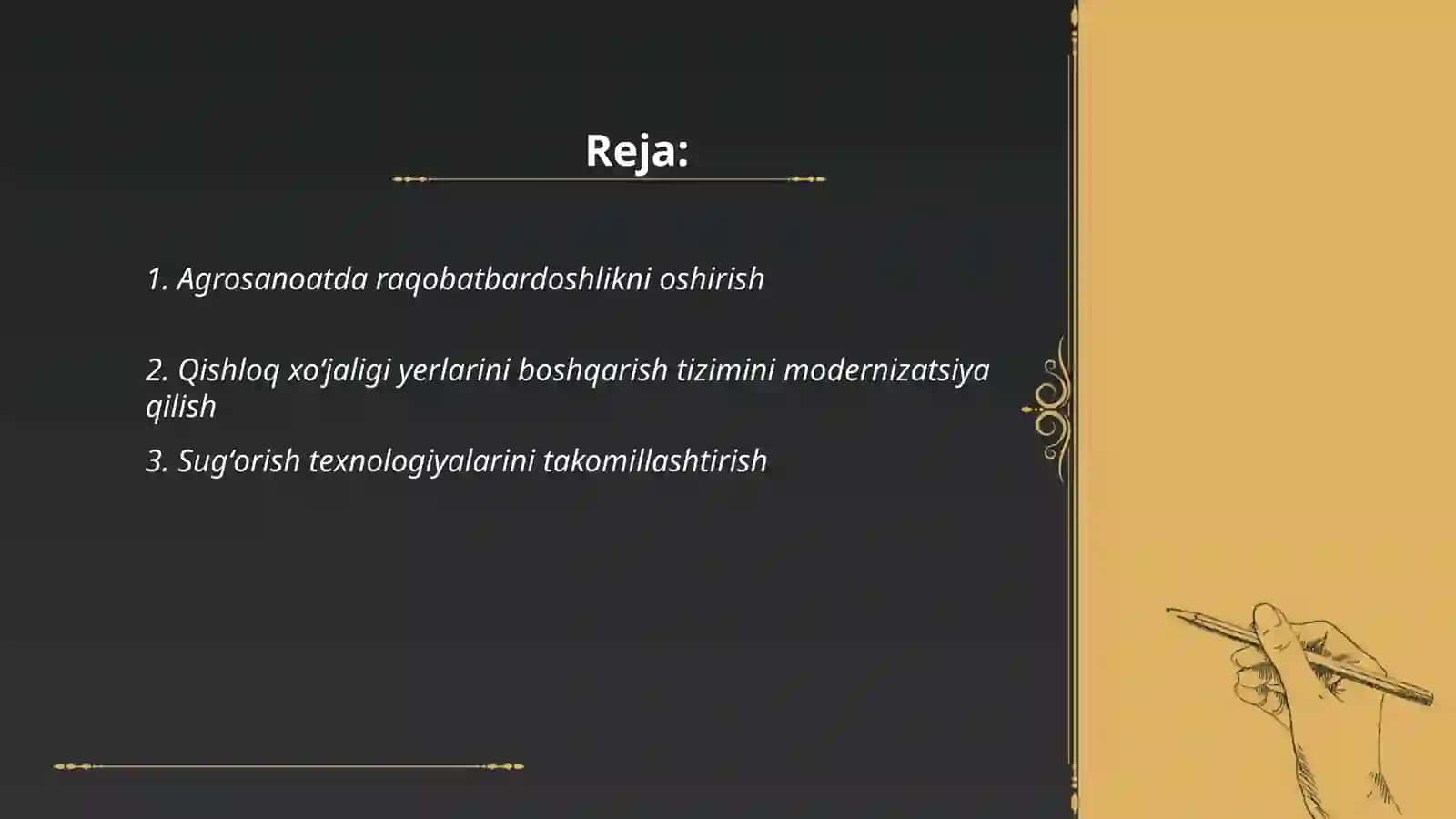 Oʻzbekiston Respublikasi qishloq xoʻjaligini rivojlantirishning 2020-2030 yillarda moʻljallangan strategiyasi 2