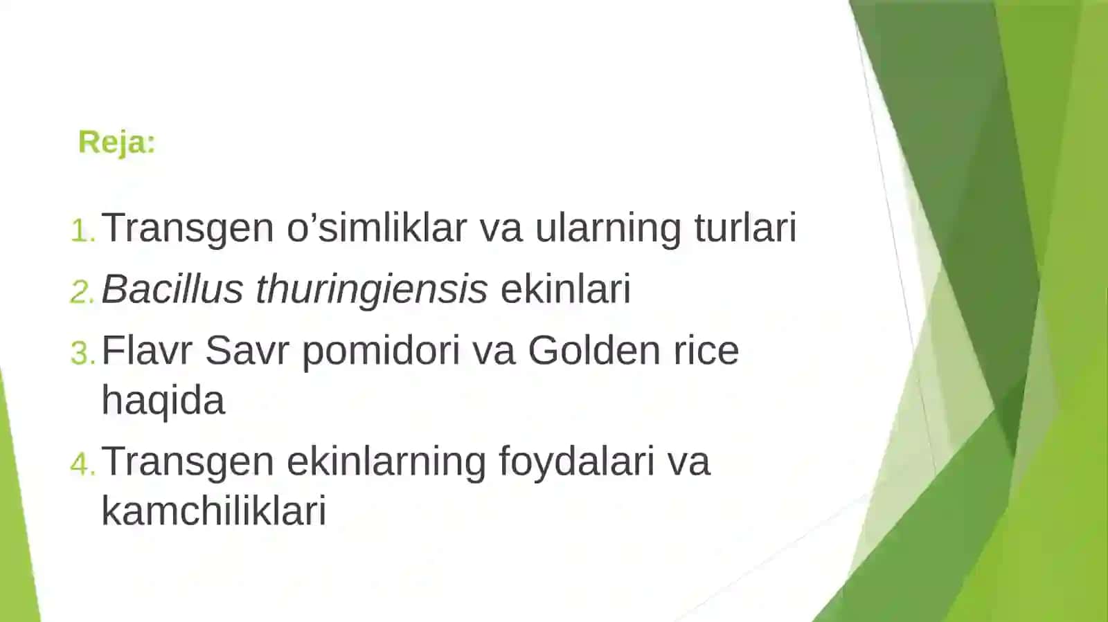Trangen O'simliklar 2