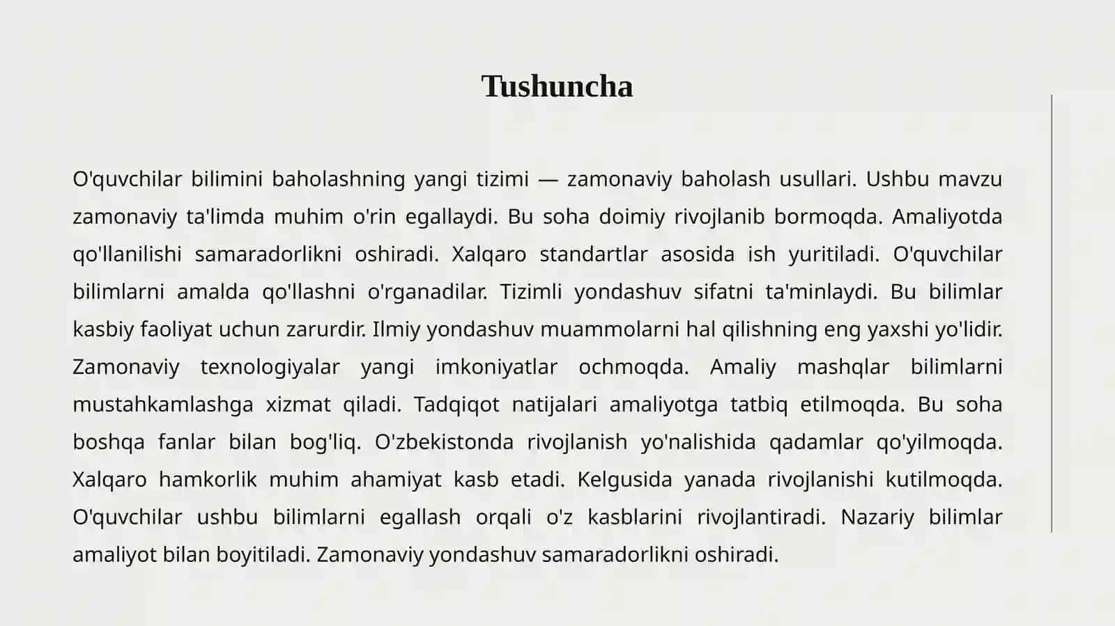 Baholash yangi tizimi 2