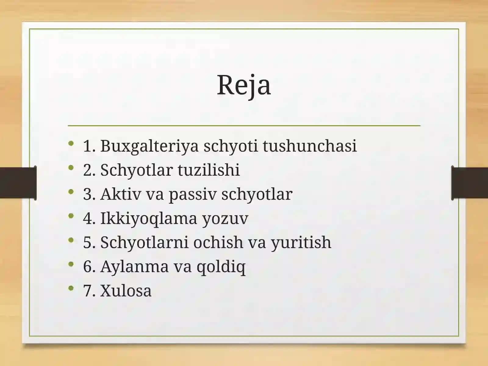 Buxgalteriya schyotlari tuzilishi 2
