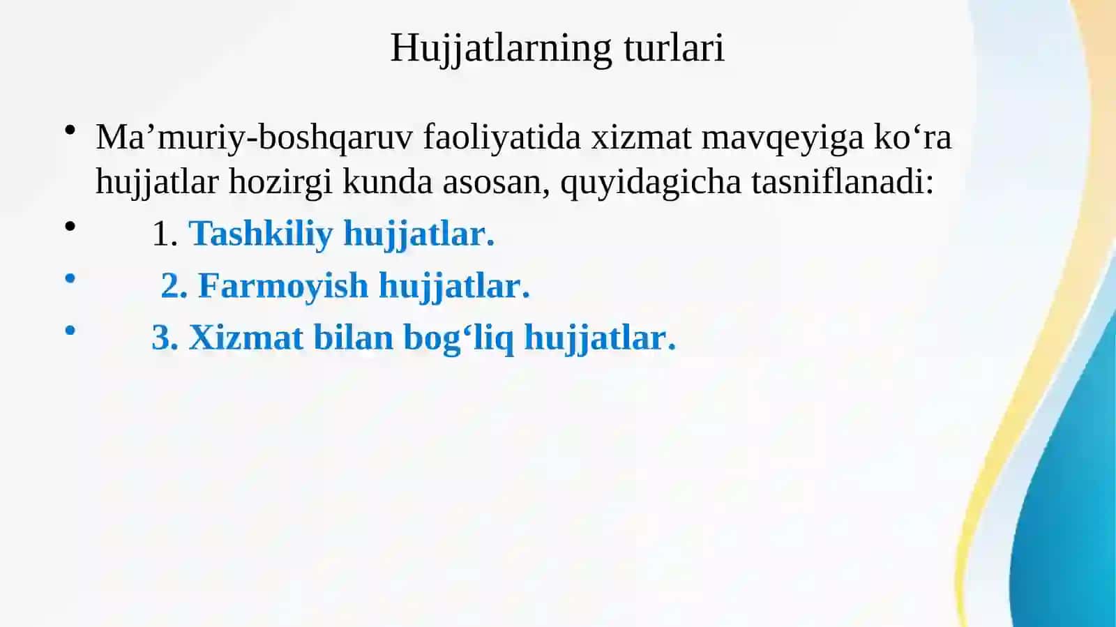TASHKILIY  HUJJATLAR  VA  ULARNING  TURLARI 2