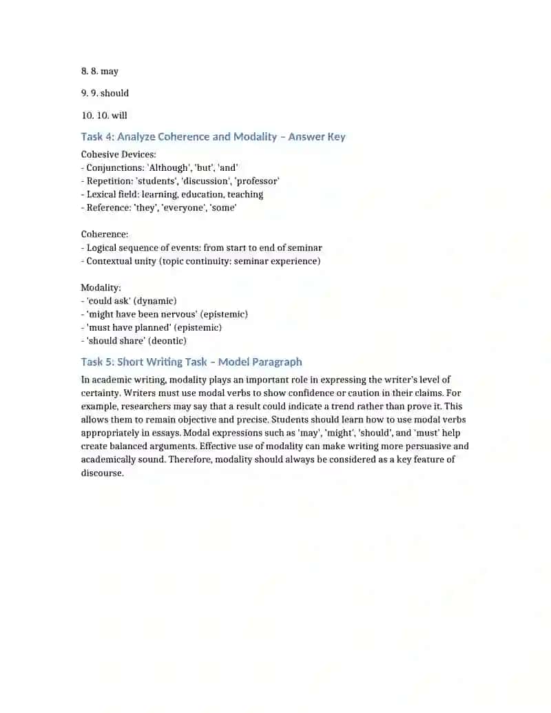 Answer key lexical cohesion and modality 2