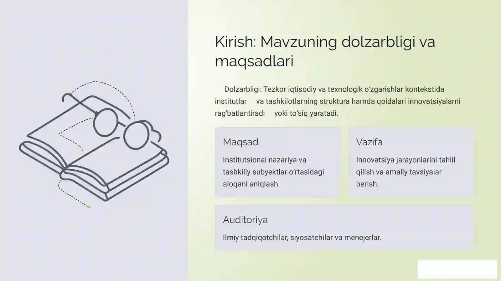 Rivojlanishning Institutsional Nazariyasi va Tashkiliy Innovatsiya Subyektlari 2