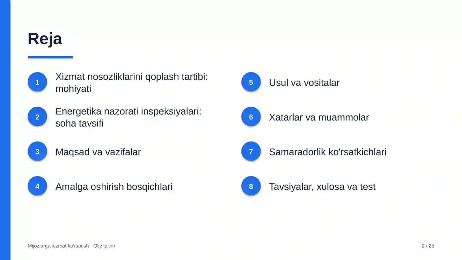 Energetika nazorati inspeksiyalarida xizmat nosozliklarini qoplash tartibini joriy etish 2