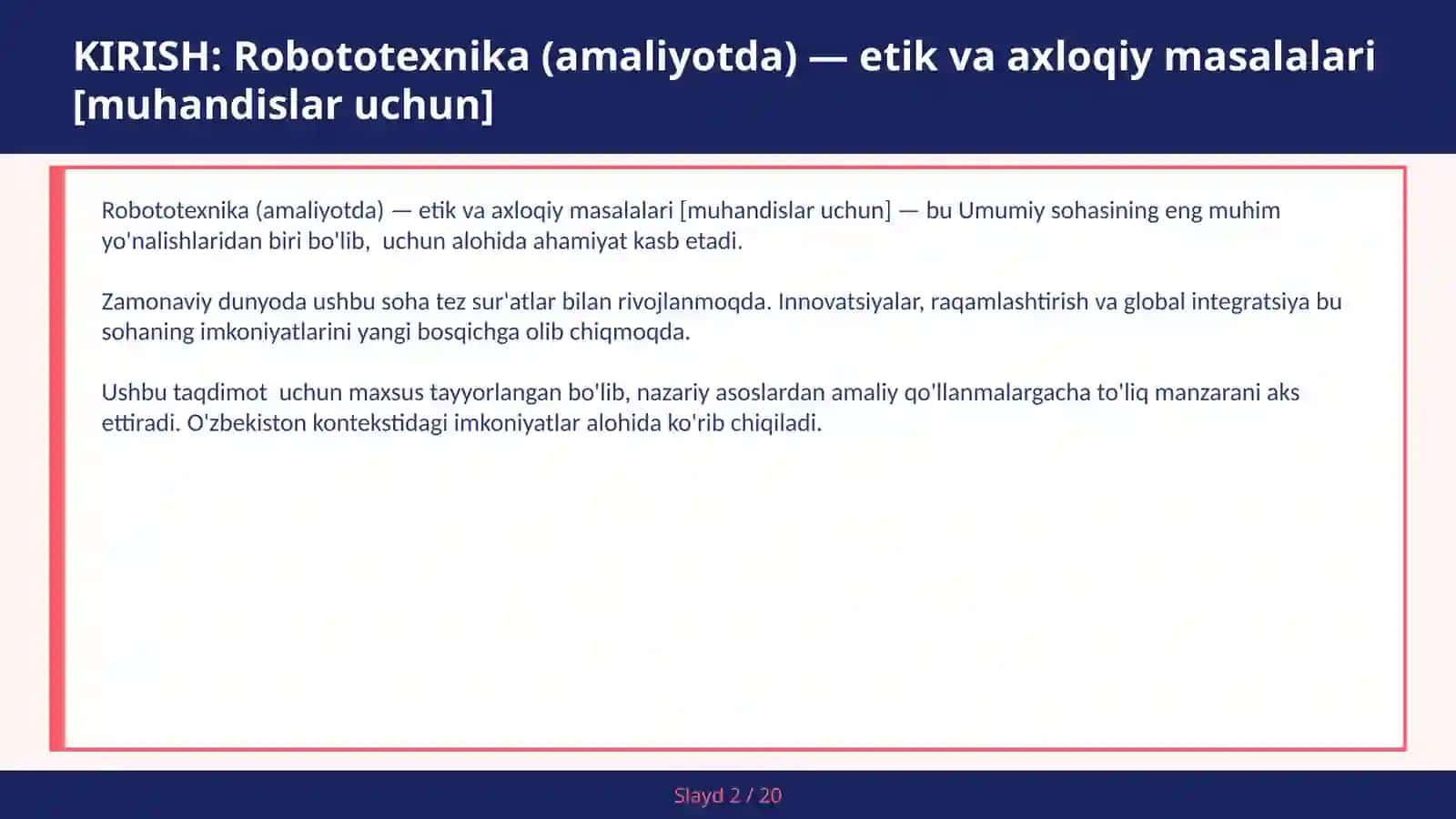 Robototexnika (amaliyotda) — etik va axloqiy masalalari [muhandislar uchun] 2