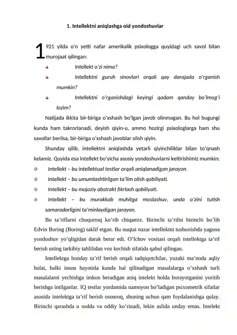 Intellekt psixodiagnostikasi 2